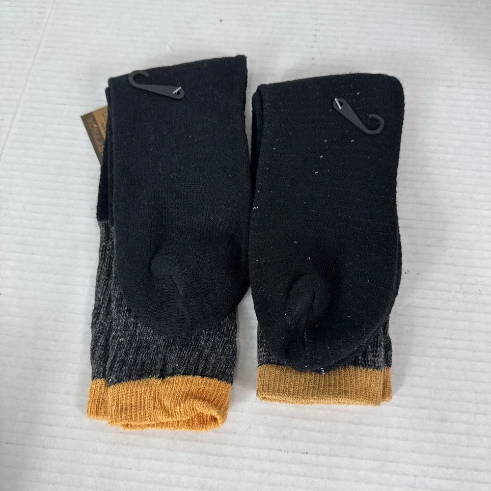 Lamb's Wool Blend Socks NEW Men's US 10-13 Lot of 2 Gray Gold Calf Length 1394